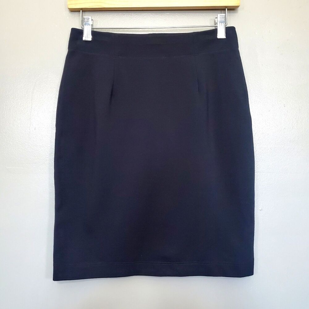 Eileen Fisher Black Skirt Womens Size PP Viscose Blend Pull On Stretch Pencil